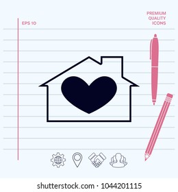 House with heart symbol