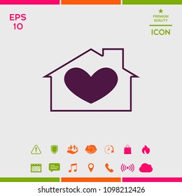 House with heart symbol