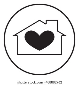 House with heart symbol