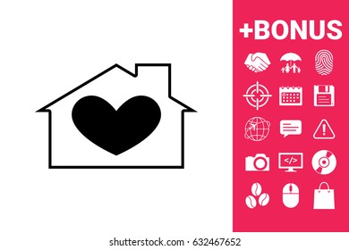 House with heart symbol