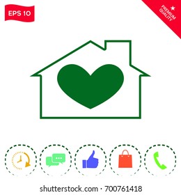 House with heart symbol