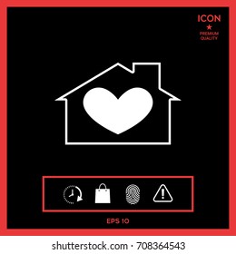 House with heart symbol