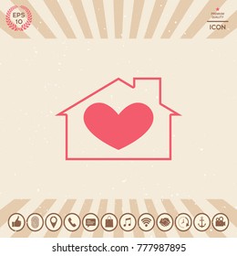 House with heart symbol