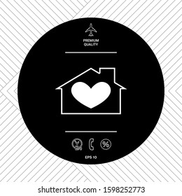 House with heart symbol. Graphic elements for your design