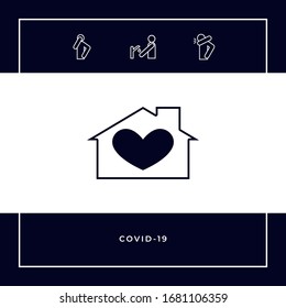 House with heart symbol. Graphic elements for your design