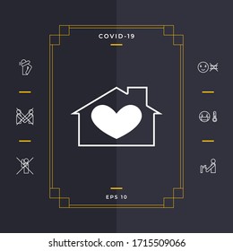House with heart symbol. Graphic elements for your design