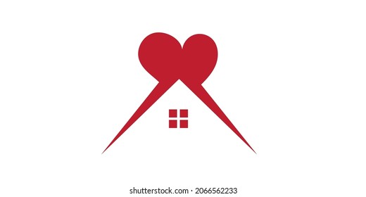 House and heart vector design. House of love. 