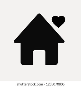 house heart vector icon