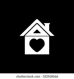 House with heart vector icon