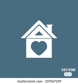 House Heart Vector Outline Icon Love Stock Vector (Royalty Free ...