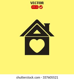 House with heart vector icon