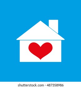 house, heart, vector icon