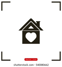 House with heart vector icon