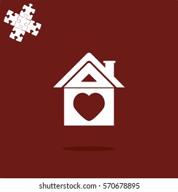 House with heart vector icon
