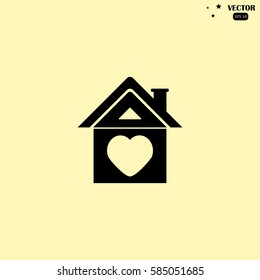 House with heart vector icon