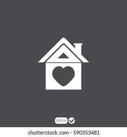 House with heart vector icon