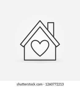 House Heart Vector Outline Icon Love Stock Vector (royalty Free 