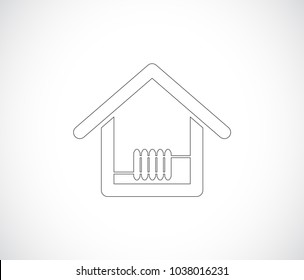 house with heat outline icon