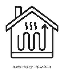 House heating icon Thin line illustration