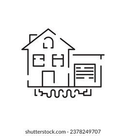 House heating line icon. Underfloor heating outline vector. Thin line black underfloor heating icon, flat vector simple element. Editable smart home concept isolated on white background