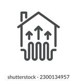 House heating related icon outline and linear vector.