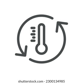 House heating related icon outline and linear vector.