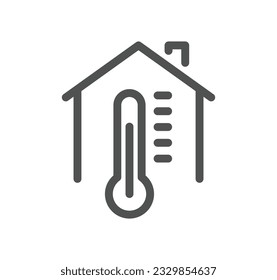 House heating related icon outline and linear vector.