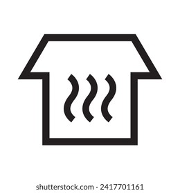 house heating system icon. home heating system vector icon. line vector icon on white background. high quality design element. editable linear style stroke. vector icon. AI, EPS, PNG, JPG