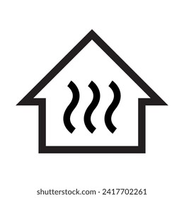 house heating system icon. home heating system vector icon. line vector icon on white background. high quality design element. editable linear style stroke. vector icon.