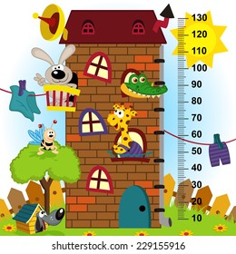 house height  measure (in original proportions 1:4) - vector illustration, eps