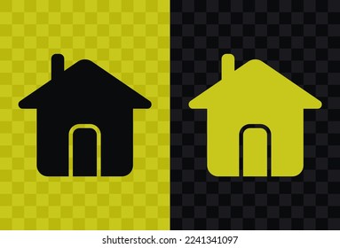House, high quality vector silhouette icon. House icon silhouette isolated on dark and light transparent backgrounds, House symbol.