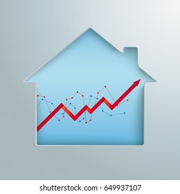 House hole with growth chart. Eps 10 vector file.