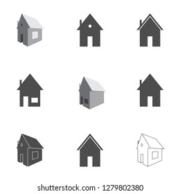 House Home 3d 2d Icons