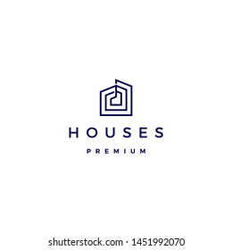 house home architect mortgage facade logo vector icon illustration line outline monoline