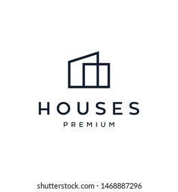 house / home architect mortgage logo vector icon illustration line outline monoline design
