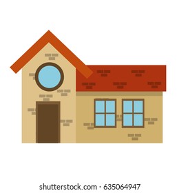 house home brick, round window brick architecture