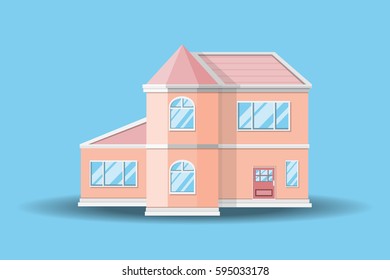 house home building design on the brown background.vector and illustration