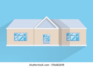 house home building design with shadow on blue background.vector and illustration