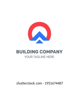 Elemento de plantilla de diseño del logotipo de la ilustración del logotipo de Sun del edificio residencial de la casa