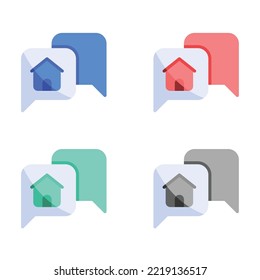 House home chat icon in multiple colors