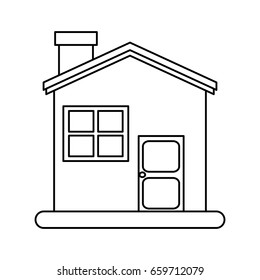house or home with chimney icon image 