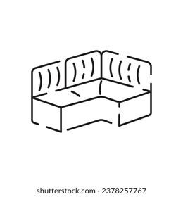 House or home decoration line icon. Sofa, linear style sign for mobile concept and web design. Symbol, logo illustration. Vector graphics