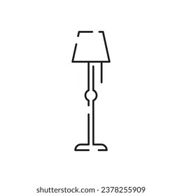 House, home decoration vector line icon. Curtain outline, Interior material on white background. Lighting products