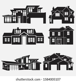 house home design vector silhouette