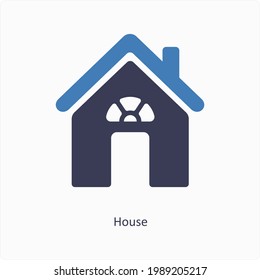 House home and Flat Icon Concept