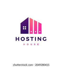 house home hosting server cloud data storage logo vector icon illustration