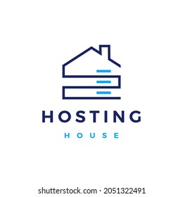 casa hospedaje servidor almacenamiento de datos en la nube icono vectorial