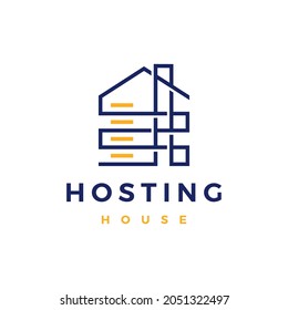 casa hospedaje servidor almacenamiento de datos en la nube icono vectorial