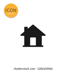 House or home icon flat style in black color vector illustration on white background.