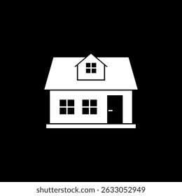 House home icon isolated on black background